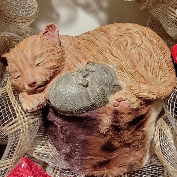 Christmas Cat Dream Wreath Deco Mesh Bow - Picture 8 of 11